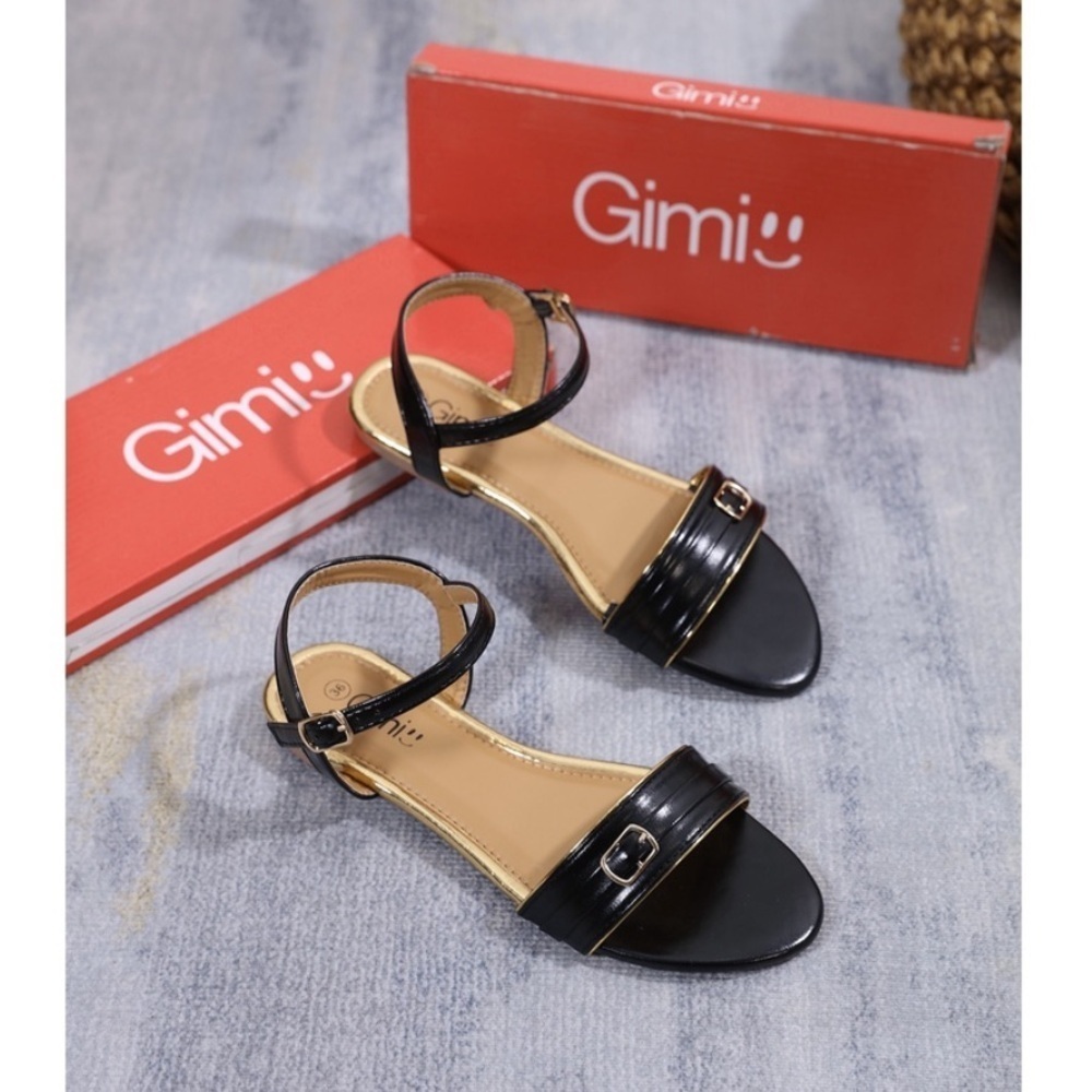 🛍️Gimi Women Korean Black Flat Sandals Casual Summer Fashion Lightweight sz6